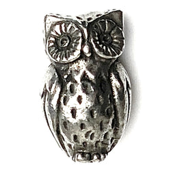 Horned Owl Pewter Bead from Green Girl Studios 11/16"  #G-172