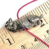 Cat Pewter Bead from Green Girl Studios 1"  #G-118