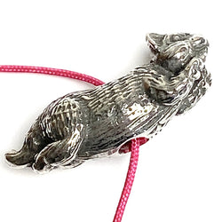 Cat Pewter Bead from Green Girl Studios 1"  #G-118