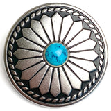 Gloriosa Flower, Concho Style Button with Faux Turquoise, 1.25",  #SWC-133