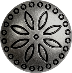 Circles Around Flower 7/8" Dark Silver Concho Button, 23mm  #SWC-153