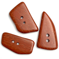 Three Large Stone Buttons/Toggles, Reddish Brown, Polished/Sleek, 1.5"  #BCH-2