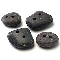 Beach Stone Buttons, 4 Dark Grayish Black # BCH-43