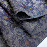 Shadow Bloom, Dark Gray / Black Ikat, Vintage Kimono Silk from Japan by the Yard   #143