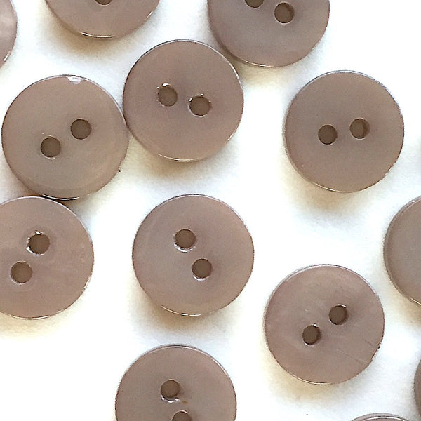 LAST PACK, TEN Taupe Small Shell Buttons 7/16" #719SP