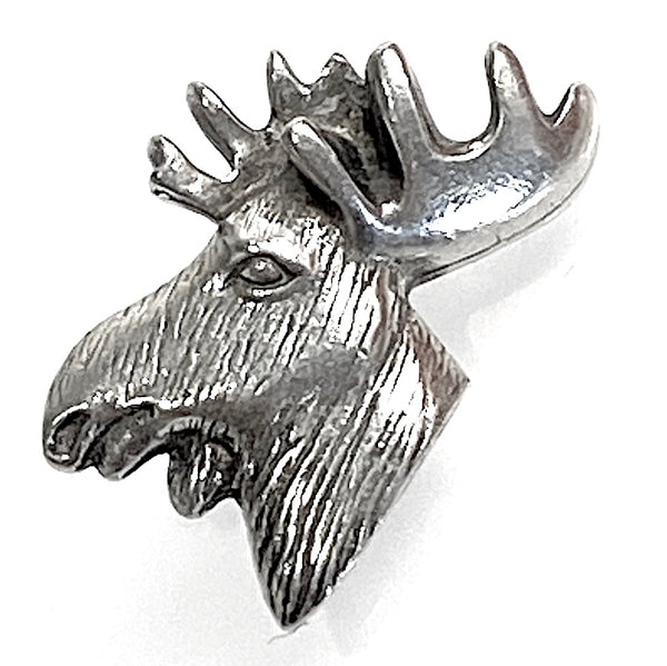 Moose Button from Danforth Pewter USA, 15/16" Shank Back #FJ-140