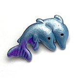 Tiny Dolphins Button from Susan Clarke Designs, Metal with Shank Back, 1/2" # SC-219