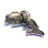 Tiny Dolphins Button from Susan Clarke Designs, Metal with Shank Back, 1/2" # SC-219