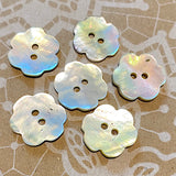 Flower-Shaped Moonrise Mother of Pearl Shell 5/8", Pack of TEN Buttons. 15mm   #LP-21