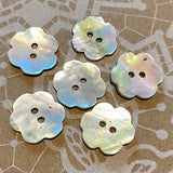 Flower-Shaped Mother of Pearl Shell 5/8", Pack of TEN Buttons. 15mm   #LP-21