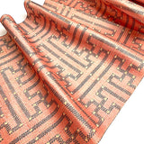 2.5 -Yard Piece, Sunset Geometry Ikat, Light Red-Orange Vintage Kimono Silk from Japan By the Yard  #332
