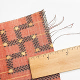 2.5 -Yard Piece, Sunset Geometry Ikat, Light Red-Orange Vintage Kimono Silk from Japan By the Yard  #332