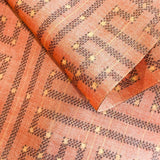 Sunset Geometry Ikat, Light Red-Orange Vintage Kimono Silk from Japan By the Yard  #332