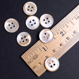 Re-Stocked, Apricot Pearl-White Lustre, Vintage 4-Hole MOP Button, 5/8" MOP Button Pack of 22, 15mm, #KB-926