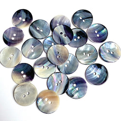 New Size: Mermaid's Indigo 11/16" Blue Mussel Shell Buttons, 18mm Pack of 9 Buttons KB-803