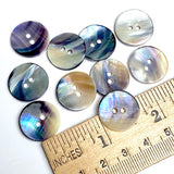 New Size: Mermaid's Indigo 11/16" Blue Mussel Shell Buttons, 18mm Pack of 9 Buttons KB-803