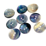 New Size: Mermaid's Indigo 11/16" Blue Mussel Shell Buttons, 18mm Pack of 9 Buttons KB-803