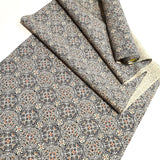 14" x 24" REMNANT Gray/Cream/Black/Rust Wool Print from Japan #955