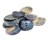 New Size: Mermaid's Indigo 11/16" Blue Mussel Shell Buttons, 18mm Pack of 9 Buttons KB-803