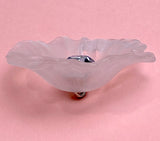 Frosted Acrylic Large Flower, Vintage Rhinestone-Center Buttons 1-5/8" #KB-804