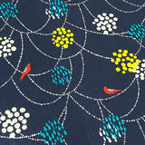 Last of This, Birds on Navy from Echino Japan, Linen/Cotton Lightweight Canvas 43" Wide By the Yard