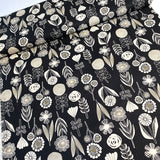 Bloom by Bookhou Japan, Black/Flax Cotton/Linen Lightweight Canvas 42" Wide By the Yard #1400-2D