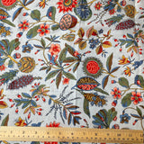 Gray/Multi Floral Cotton Print from India, 1 Yard Piece #LB-25