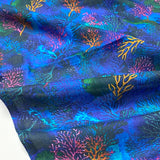 Deep Blue Reef Lightweight Cotton Print from India, 1 Yard Piece #LB-31