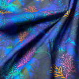 Deep Blue Reef Lightweight Cotton Print from India, 1 Yard Piece #LB-31