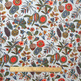 Gray/Multi Floral Cotton Print from India, 1 Yard Piece #LB-25