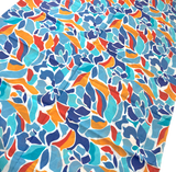 Blues/Gold Abstract Cotton Print from India, 1 Yard Piece #LB-37