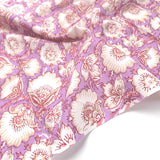 Lilac/White Floral Cotton Print from India, 1 Yard Piece #LB-38