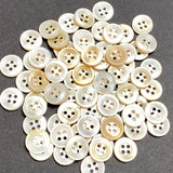 Buttery Whites MOP 4-Hole 1/2"-9/16" Vintage Shell Button, Pack of 100  #KB-807