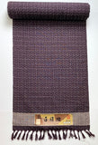 Woven Rectangles on Plum Vintage Lightweight Kimono Silk from Japan by the Yard, #362