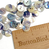 New Size: Mermaid's Indigo 7/16" Blue Mussel Shell Buttons, 11mm Pack of 20 Buttons $9   #KB-810