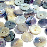 New Size: Mermaid's Indigo 7/16" Blue Mussel Shell Buttons, 11mm Pack of 20 Buttons $9   #KB-810