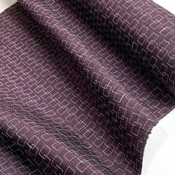 Woven Rectangles on Plum Vintage Lightweight Kimono Silk from Japan by the Yard, #362