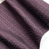 Woven Rectangles on Plum Vintage Lightweight Kimono Silk from Japan by the Yard, #362