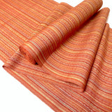 Vintage Kimono Silk from Japan, Red-Orange Fancy Skinny Stripes By the Yard, #363