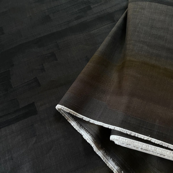 Touch a Cord Black-Brown, Cotton/Silk Blend, Naomi Ito/Nani Iro Japan, 47" Wide By the Yard #391 C