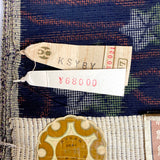 Still-Tied BOLT Echigo Maple Leaves Ikat, Quite Old Handwoven Kimono Silk from Japan,  #364