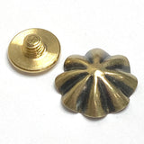 Repousse 8 Petals Southwest BRASS Concho 5/8" / 16mm SCREW BACK  # SW-329