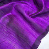 REMNANT Violet Raw Wild Silk Rustic Handloom from India.  Tussar 2-2/3 Yard Piece. #3173