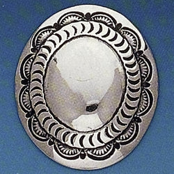 Sterling Silver Bolo Concho, 1-1/2" Sky Pond Oval, 2-Piece Component, SW-273