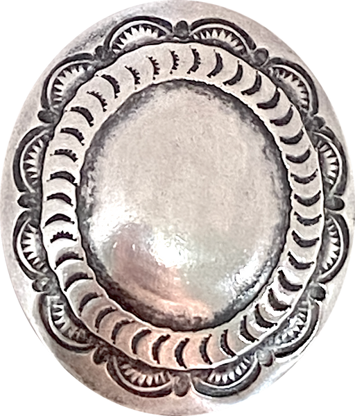 Sterling Silver Bolo Concho, 1-1/2" Sky Pond Oval, 2-Piece Component, SW-273