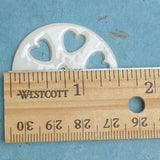 DEEPER SALE Heart Wheel Porcelain Cut-Out Large Handmade Button 1-1/2"