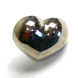 Heart Button, Tiny Shiny Silver Shank Back Button, 3/8"  #SK-1749