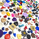 SALE 250+ Fun Mix Plastic/Resin/Washable Buttons for Kids and Crafts, Letters, Numbers, Hearts, Colorful Sillies #8243