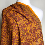 Maroon Traditional Floral Hand Block Print from India, Cotton Border Print, By the Yard #TK-31