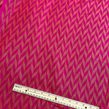 Hot Pink Magenta / Orange Chevrons Jacquard Cotton From India, By the Yard  #TK-36